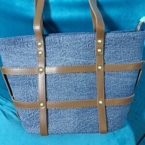 NEW Demin Purse, Zipper Top and One Inside Zipper